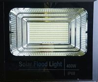 Zestaw solarny halogen LED 400W IP68, czujnik ruchu, panel i pilot