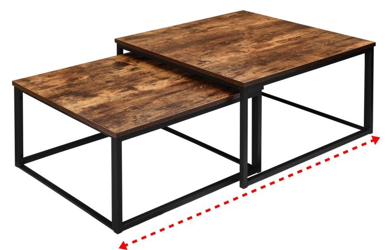 Stoliki kawowe loft Velen Rustic postarzany dąb zdjęcie 3