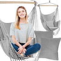 FOTEL BRAZYLIJSKI WISZĄCY BOHO 2 PODUSZKI HUŚTAWKA HAMAK XXL do 150 kg
