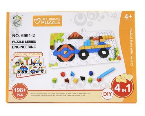 Puzzle układanka dzieci 198 elementów 4w1 POJAZDY na Arena.pl