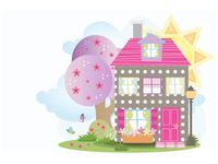 60X40CM PASTELOWY DOMEK OBRAZ