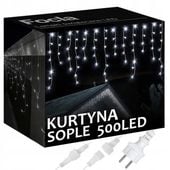 SOPLE FLASH 500 LED ZEWNĘTRZNE BIAŁE ZIMNE CHOINKOWE lampki z Flashem