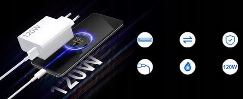 SZYBKA ŁADOWARKA DO TELEFONU O MOCY 120 W W 1-METROWY KABEL ŁADUJĄCY TYPU C na Arena.pl