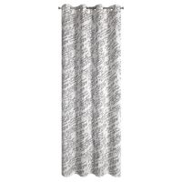 Zasłona EDITH 140x250 cm naturalna czarna design kółka eko styl