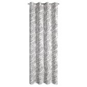 Zasłona EDITH 140x250 cm naturalna czarna design kółka eko styl