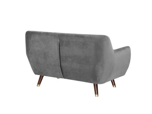 Sofa 2-osobowa welurowa szara BODO na Arena.pl