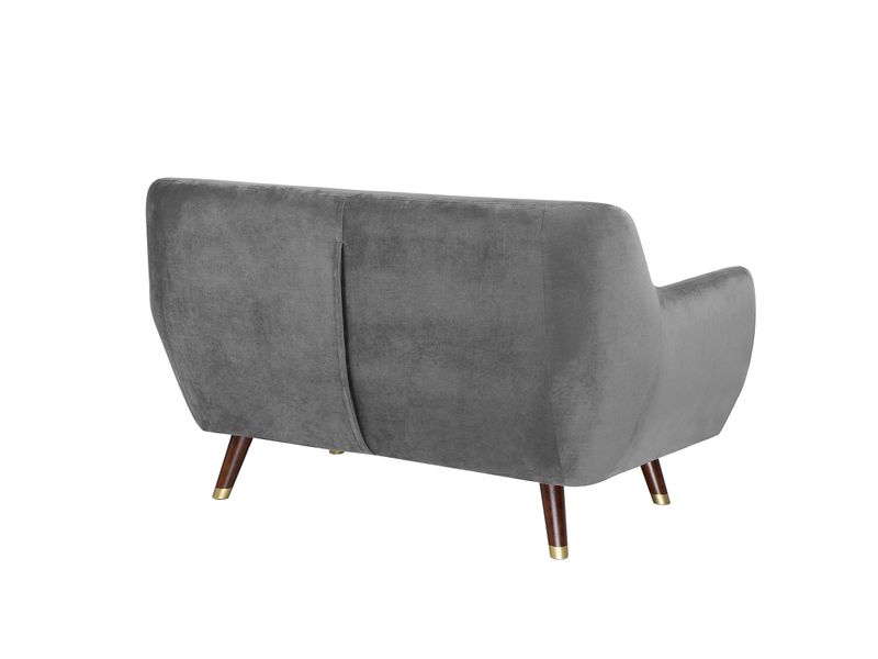 Sofa 2-osobowa welurowa szara BODO zdjęcie 4