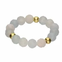 PIERŚCIONEK NA GUMCE KAMIEŃ NATURALNY MORGANIT UKŁAD KRĄŻENIA STRES SPOJÓJ