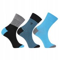 Skarpetki Męskie Bawełniane Paski Gładkie Skarpety Długie MORAJ 3PARY 39-42