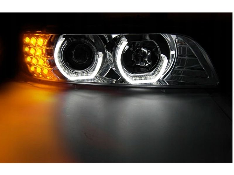 LAMPY REFLEKTORY DO BMW E39 OD 1995 DO 2003 Roku DAYLIGHT CHROME zdjęcie 4