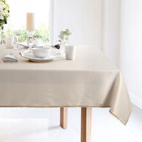 Obrus LACE 140x220 cm kremowy haftowane zdobienie dekoracyjny na stół BOHO