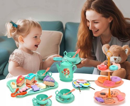 Serwis kawowy ZESTAW do herbaty dla dzieci w walizce czajnik taca B108 CE na Arena.pl