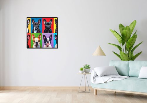 Plakat 70x70cm Buldogi Francuskie na Arena.pl