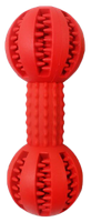 Zabawka dla psa miętowy hantel na przysmaki czerwona 13,5cm UNIQ PETS
