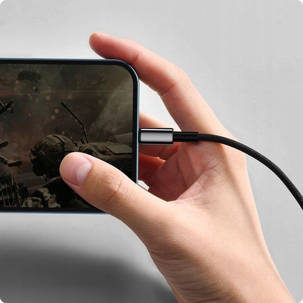 BASEUS MOCNY KABEL USB - LIGHTNING DO IPHONE IPAD PRZEWÓD OPLOT 2.4A 1M zdjęcie 8