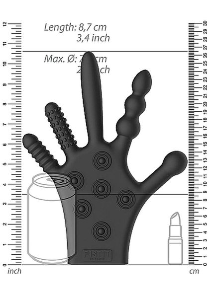 Silicone Stimulation Glove - Black zdjęcie 3