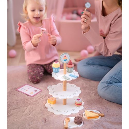 TOOKY TOY Patera Słodkości Drewniany Stojak Babeczki Ciasta na Arena.pl