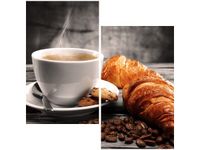 70X50CM OBRAZ GORĄCA KAWA CROISSANT ŚCIAN