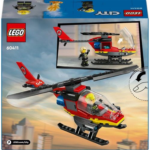 LEGO City Straż Pożarna 60411 Strażacki Helikopter Ratunkowy Armatki Wodne na Arena.pl