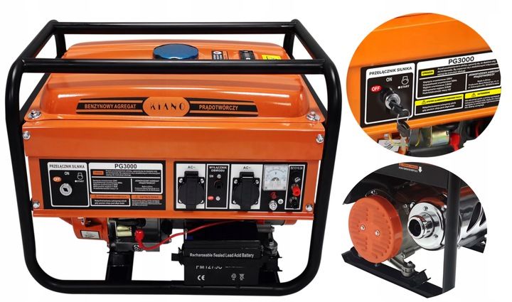 Agregat prądotwórczy przenośny benzynowy generator prądu 7km AVR 3000W zdjęcie 4