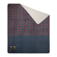 Narzuta na łóżko świąteczna w kratkę PETER 200X220 granatowa