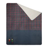 Narzuta na łóżko świąteczna w kratkę PETER 200X220 granatowa