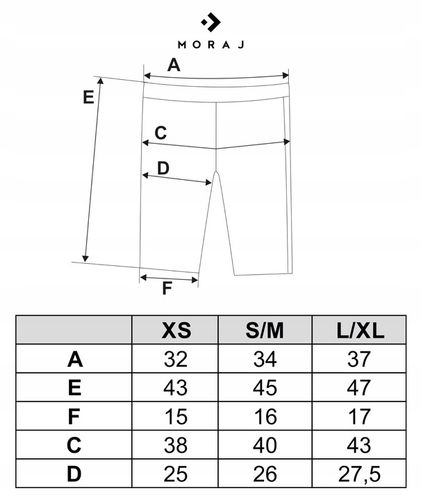 Kolarki Legginsy Krótkie Wysoki Stan Kryjące Lampasy Wygodne MORAJ L/XL na Arena.pl