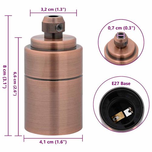Oprawki do żarówek 2 szt. Czerwony brąz E27 na Arena.pl