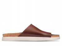 Clarks Sunder Slide Klapki męskie brązowe skórzane 41,5