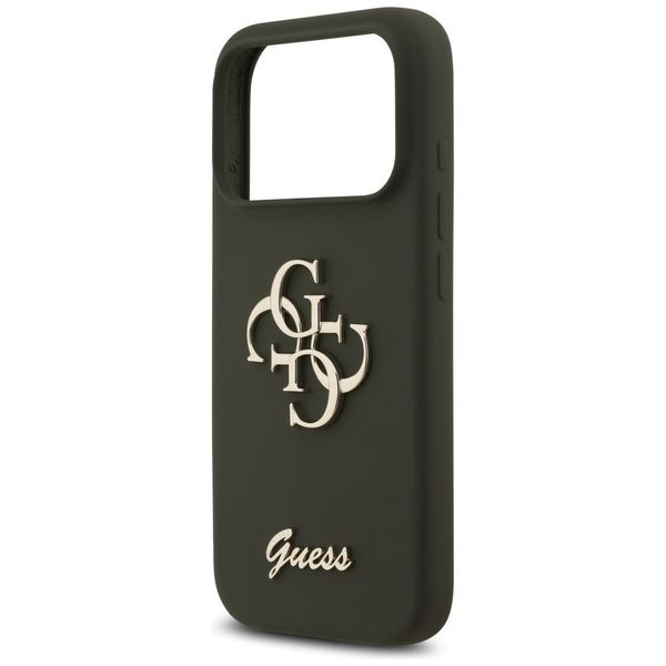 Etui Guess Silicone Big 4G Script do iPhone 17 Pro Max khaki zdjęcie 6