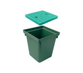 Gniazdo kablowe HDPE 330x330x360 mm zielone kwadratowe pudełko zbiorcze