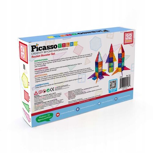 Klocki magnetyczne konstrukcyjne dla dzieci duże edukacyjne budowlane 32 el na Arena.pl