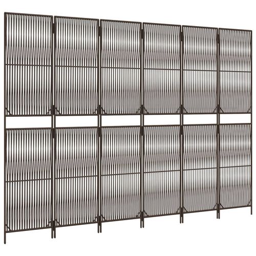 Parawan 6-panelowy, brązowy, polirattan na Arena.pl