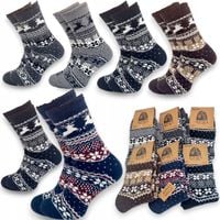 6x Skarpetki męskie ALPAKA ocieplane GRUBE skarpetki WEŁNIANE zimowe