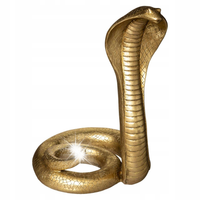 DEKORACYJNA FIGURKA z polyresinu COBRA złota 36 cm