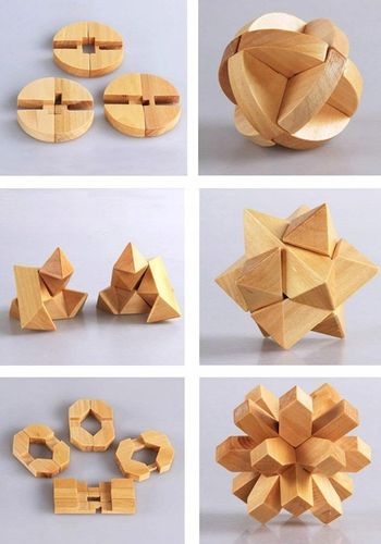 Zestaw Drewnianych klocków 3D Łamigłówek 9w1 gra| Puzzle Logiczne IQ (B017) na Arena.pl