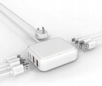 Stacja ładowania 8-portowa USB-C iPhone i Android biała Wtyczka UK