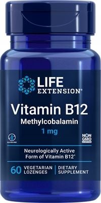 LIFE EXTENSION METYLOKOBALAMINA WITAMINA B12 1000 MCG 60PAS WEGETARIANIE na Arena.pl