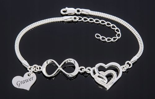 Bransoletka srebrna damska Serce Nieskończoność na Arena.pl