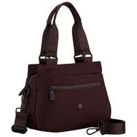 listonoszka damska z poliestru w bordowym kolorze zawieszona na uchwytach