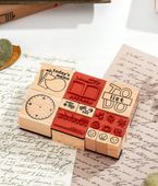 Zestaw pieczątek drewnianych do scrapbookingu