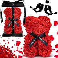 MIŚ Z RÓŻ DUŻY ZŁOŻONY PREZENT NA WALENTYNKI URODZINY DLA DZIEWCZYNY NA 18