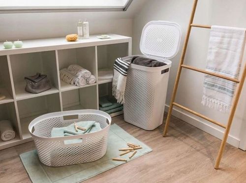 Kosz na Pranie Bieliznę Infinity Szary 60l CURVER Plastikowy Duży na Arena.pl