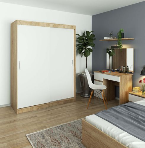 SZAFA PRZESUWNA 150 cm CLP MONO SONOMA/BIAŁA na Arena.pl