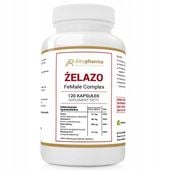 ŻELAZO FEMALE COMPLEX Witamina C B12 Kwas Foliowy Układ Krwionośny 120 kap