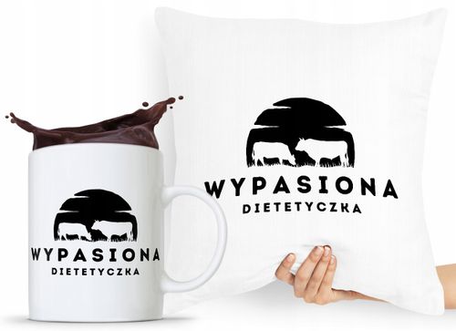 Zestaw Poduszka + Kubek Dla Dietetyka Dietetyczki Z Nadrukiem Ze Zdjęciem na Arena.pl