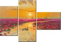 100CM 80 OBRAZ 3 ELEM KACZKI LILIACH ŚCIENNY