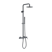 PI zestaw prysznicowy ścienny z deszczownicą 25 cm, grafit szczotkowany