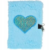 PAMIĘTNIK PLUSZOWY ZESZYT NOTATNIK Z KŁÓDKĄ SERDUSZKO SEKRETNIK DLA DZIECI