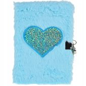 PAMIĘTNIK PLUSZOWY ZESZYT NOTATNIK Z KŁÓDKĄ SERDUSZKO SEKRETNIK DLA DZIECI